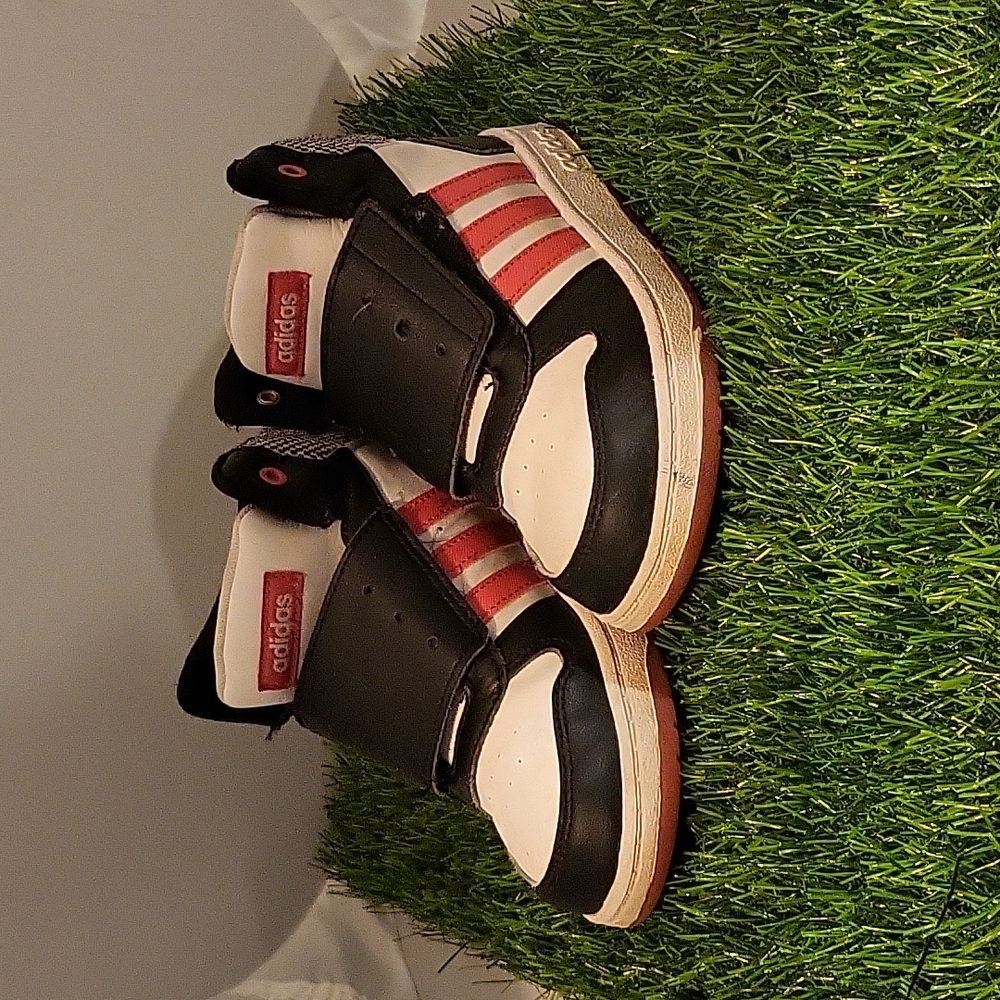 Toddler girls hot pink high top Adidas sneakers